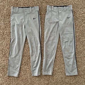 Nike Youth gray baseball pants size L (2 pairs) and belts